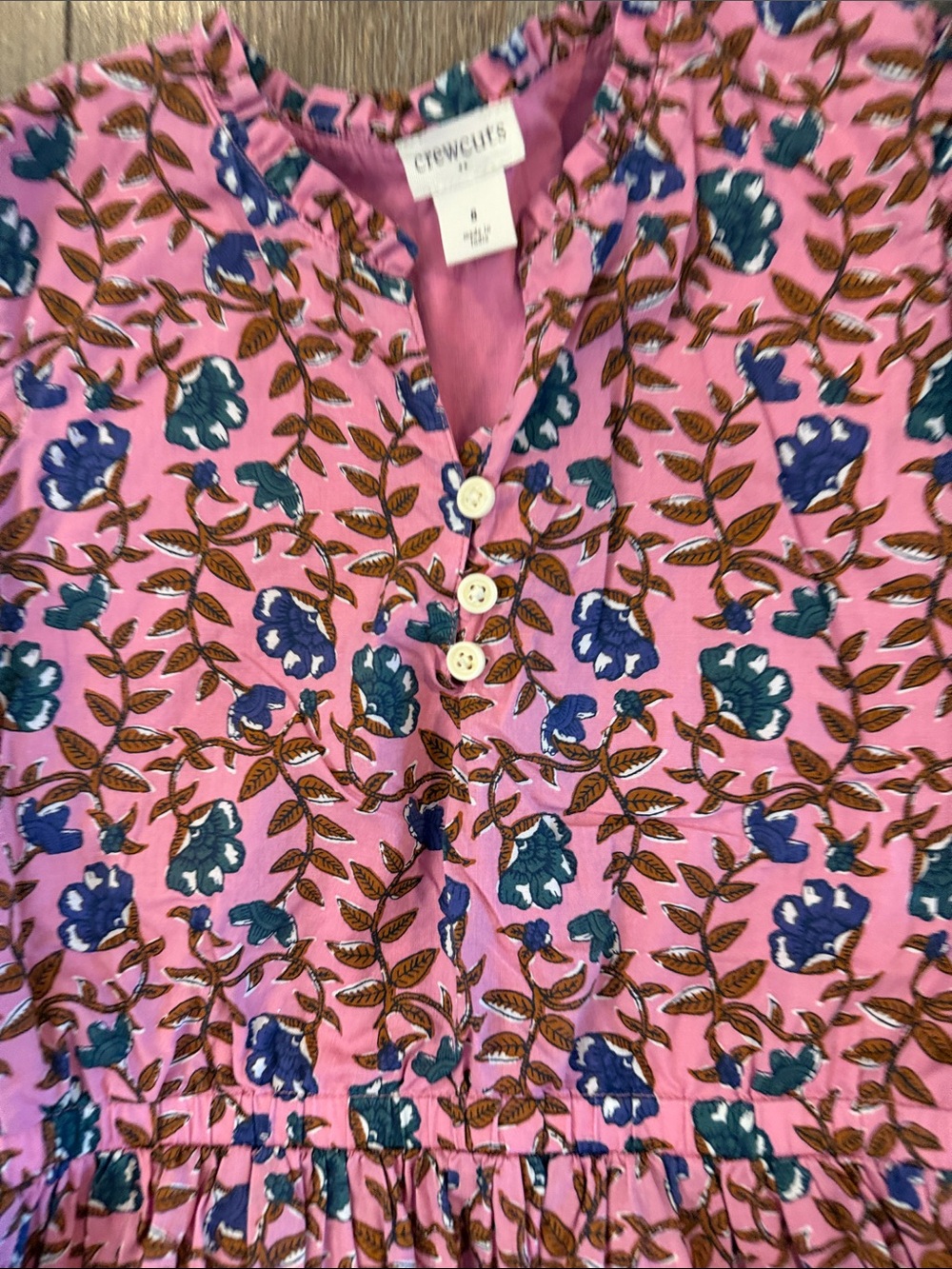Crewcuts Pink Floral Ruffle Sleeve Tiered Dress - Picture 3 of 14